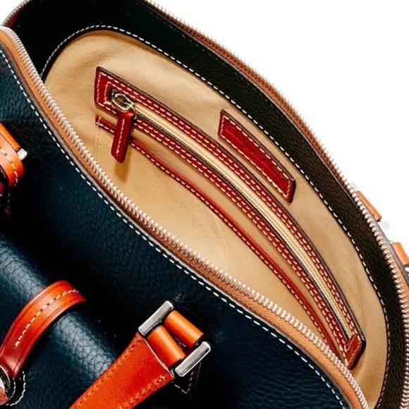 Dooney & Bourke Cambridge Zip Satchel Black and Brown Leather Medium Handbag - Picture 2 of 16